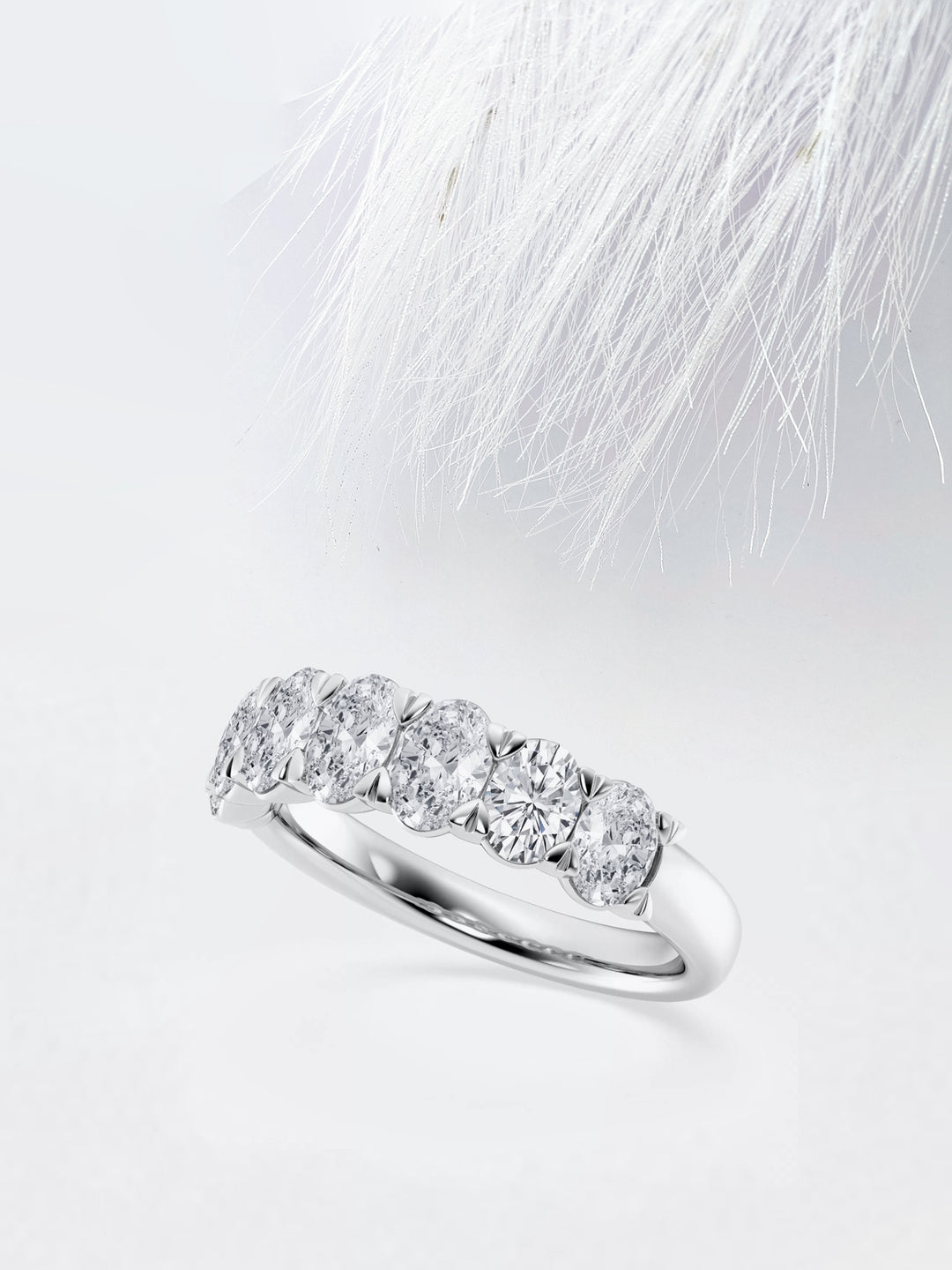 Oval FG - VS2 Lab Grown Diamond Seven Stone Wedding Band - Doozy Diamonds