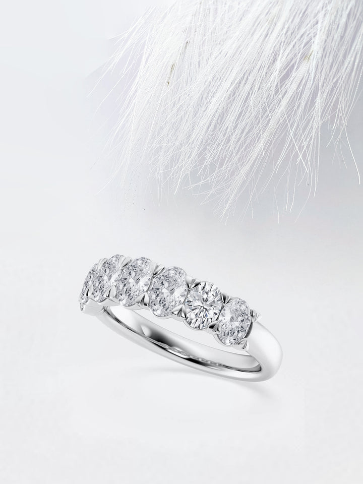 Oval FG - VS2 Lab Grown Diamond Seven Stone Wedding Band - Doozy Diamonds