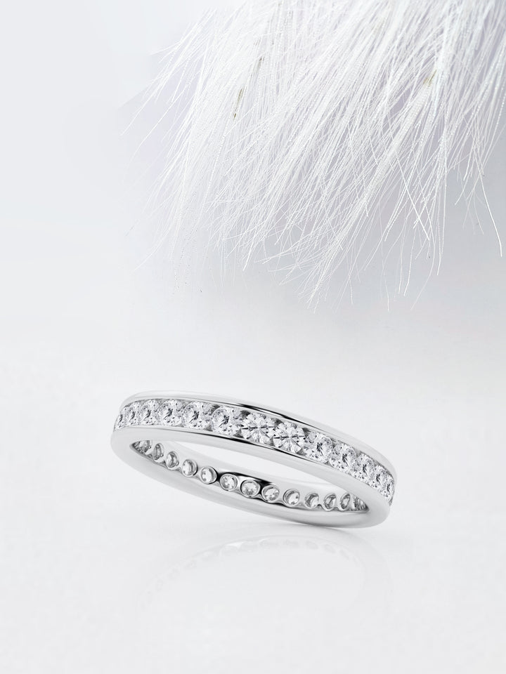 Round FG - VS2 Lab Grown Diamond Channel Set Wedding Band - Doozy Diamonds
