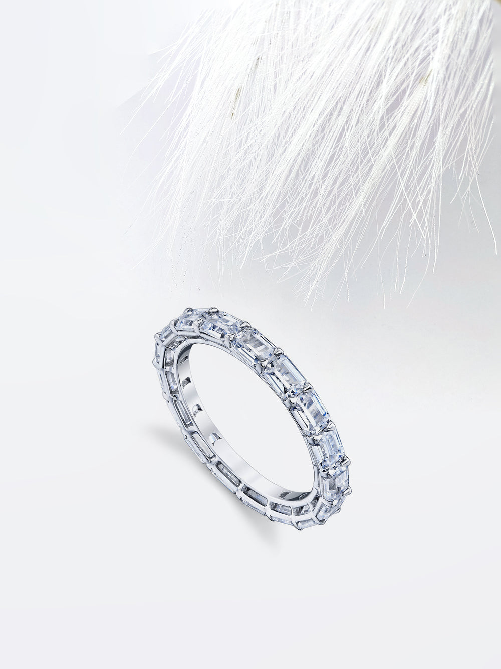 Emerald FG - VS1 Lab Grown Diamond East - West Wedding Band - Doozy Diamonds