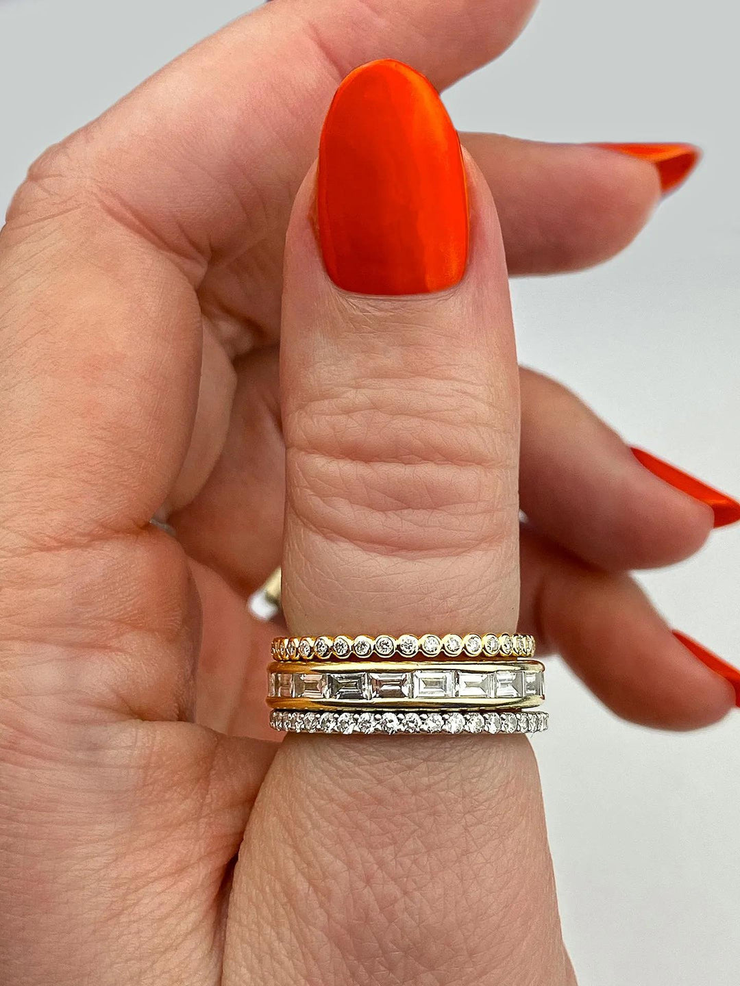 Handcrafted Round Brilliant diamond wedding band