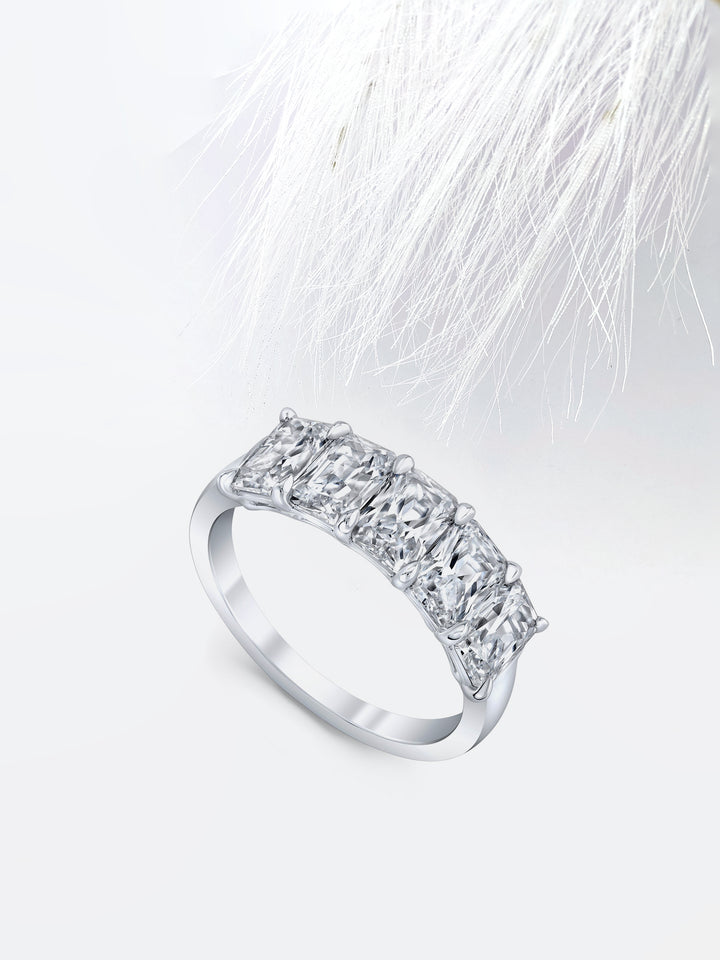 Radiant FG - VS1 Lab Grown Diamond Five Stone Wedding Band - Doozy Diamonds