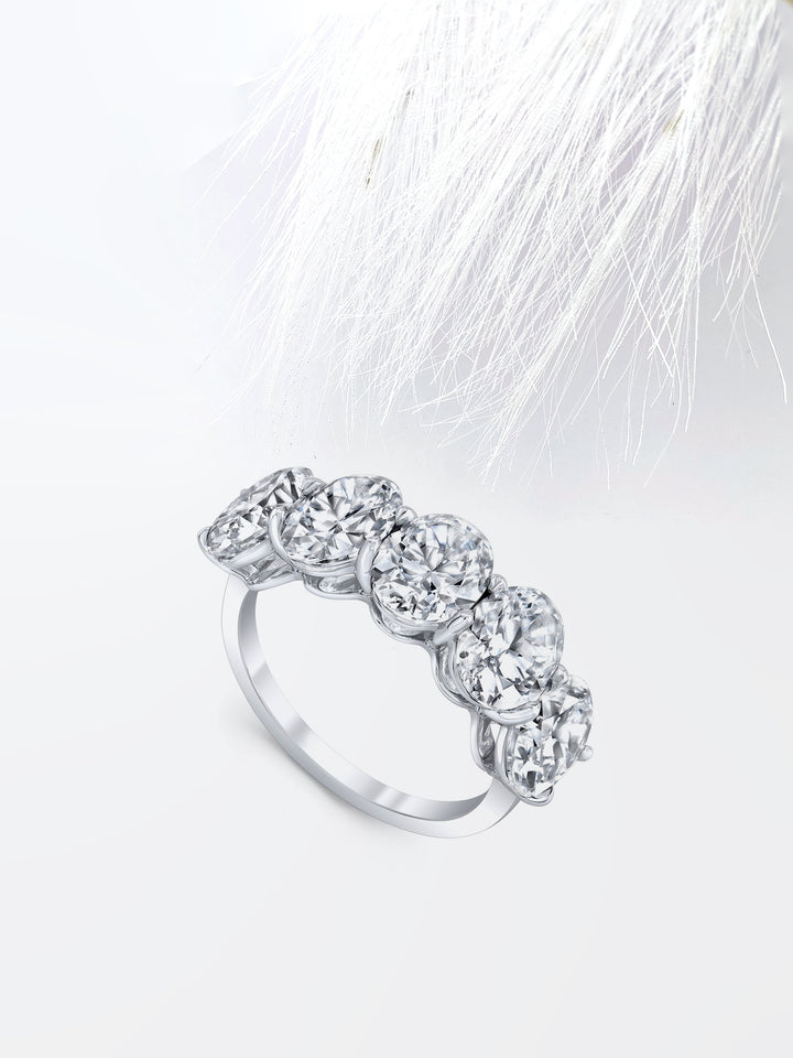 Oval FG - VS1 Lab Grown Diamond Five Stone Stacking Band - Doozy Diamonds