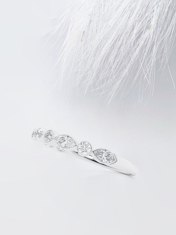 Marquise And Round FG - VS2 Lab Grown Diamond Half Eternity Band - Doozy Diamonds