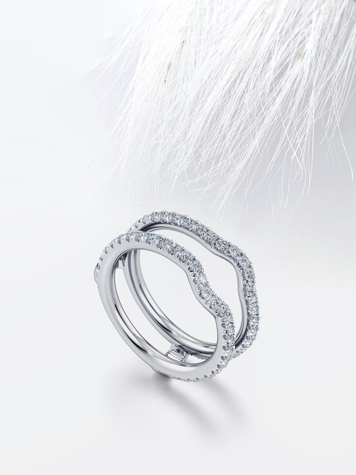 Round FG - VS1 Lab Grown Diamond Double Stacking Wedding Band - Doozy Diamonds