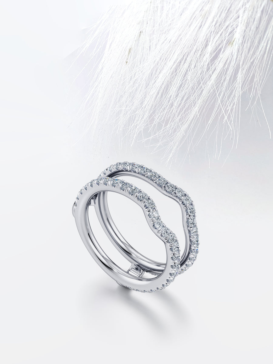 Round FG - VS1 Lab Grown Diamond Double Stacking Wedding Band - Doozy Diamonds