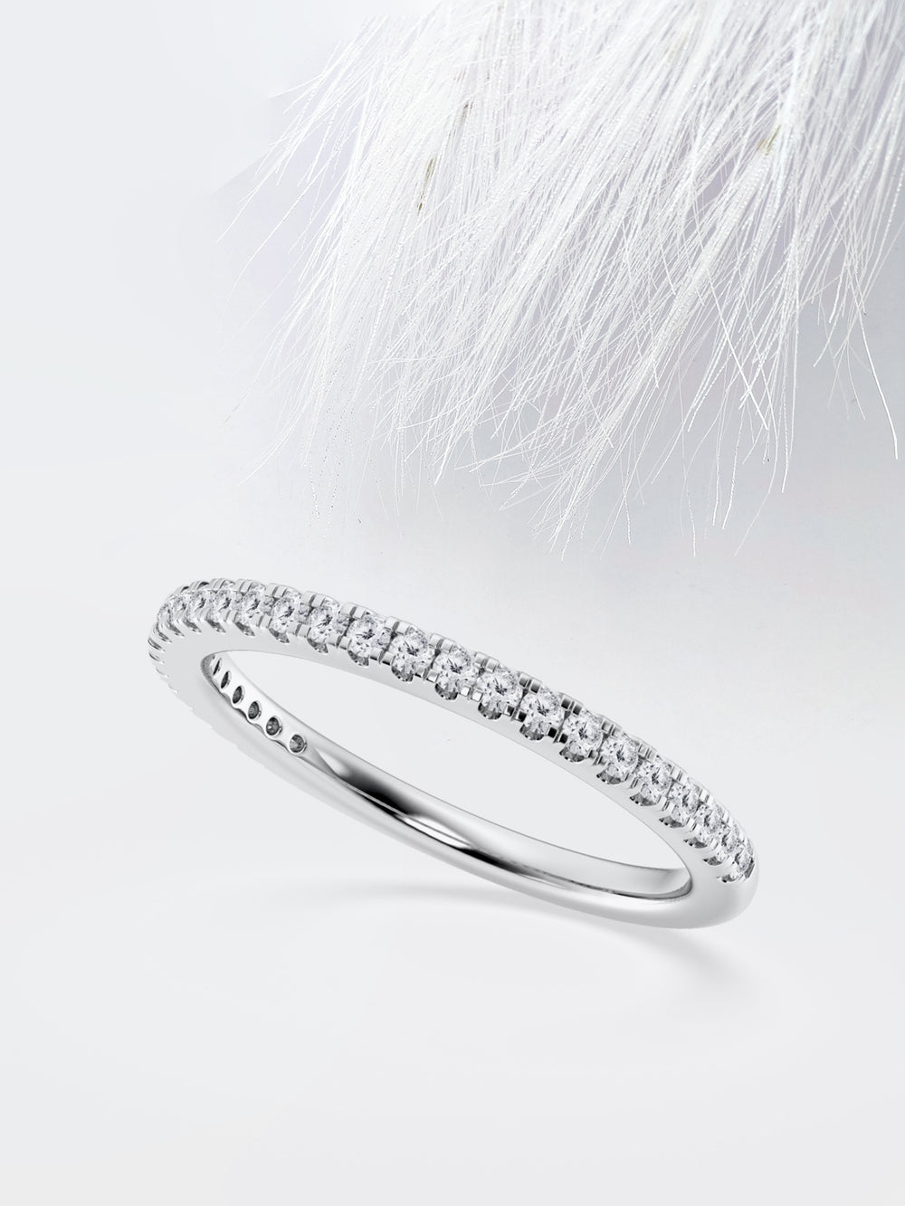 Round FG - VS2 Lab Grown Diamond French Claw Half Eternity Band - Doozy Diamonds