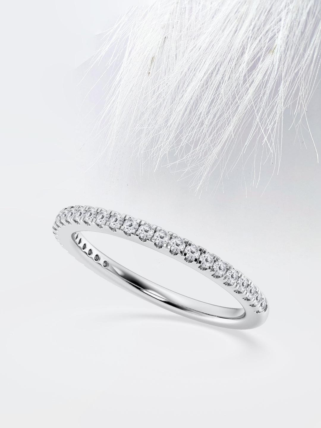 Round FG - VS2 Lab Grown Diamond French Claw Half Eternity Band - Doozy Diamonds