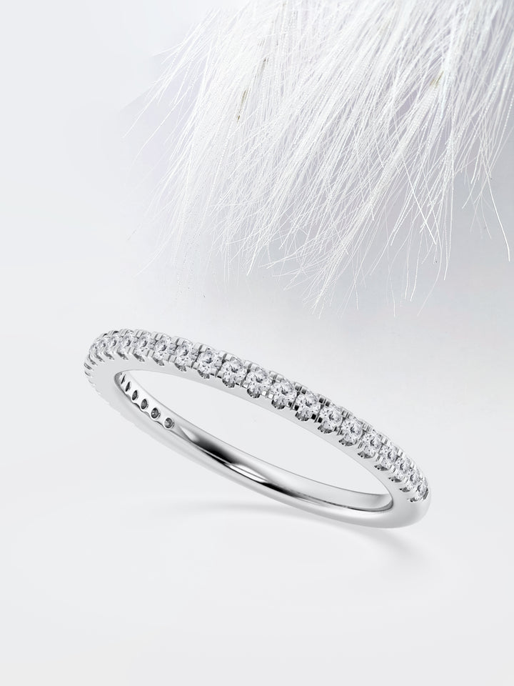 Round FG - VS2 Lab Grown Diamond French Claw Half Eternity Band - Doozy Diamonds