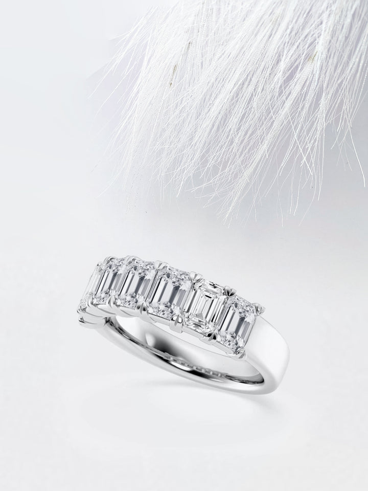 Emerald FG - VS2 Lab Grown Diamond Seven Stone Wedding Band - Doozy Diamonds