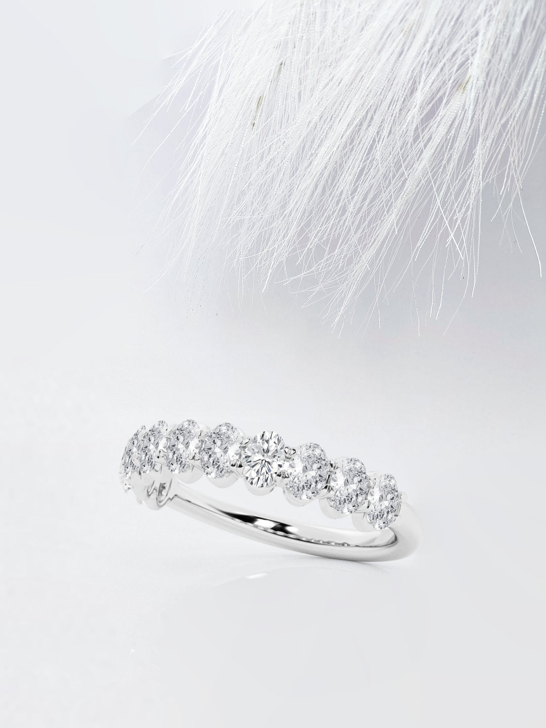 Oval FG - VS2 Lab Grown Diamond Half Eternity Wedding Band - Doozy Diamonds