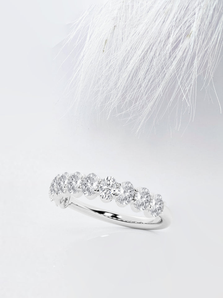 Oval FG - VS2 Lab Grown Diamond Half Eternity Wedding Band - Doozy Diamonds