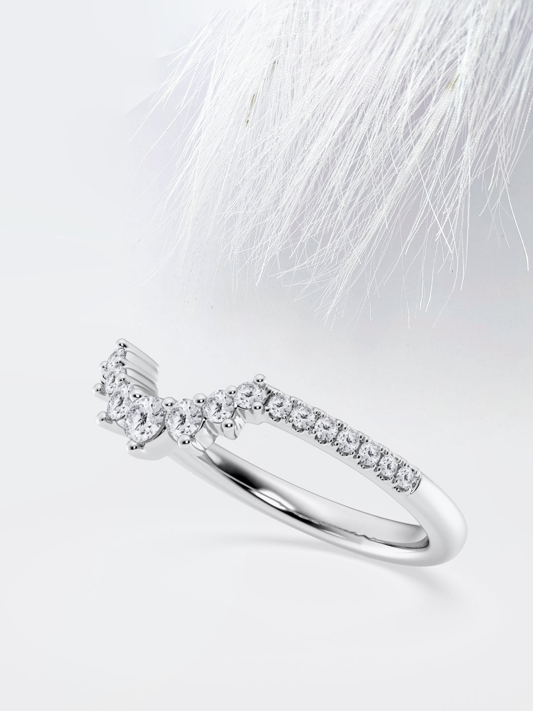 Round FG - VS2 Lab Grown Diamond Crown Wedding Band - Doozy Diamonds