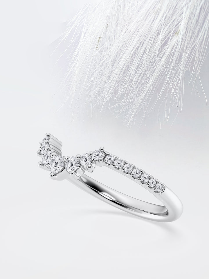 Round FG - VS2 Lab Grown Diamond Crown Wedding Band - Doozy Diamonds