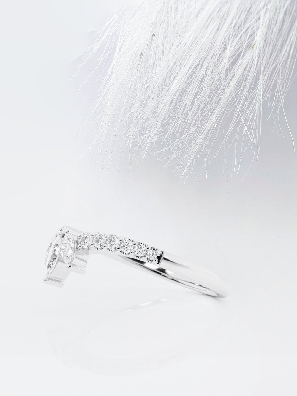 Marquise & Round FG - VS2 Lab Grown Diamond Chevron Wedding Band - Doozy Diamonds