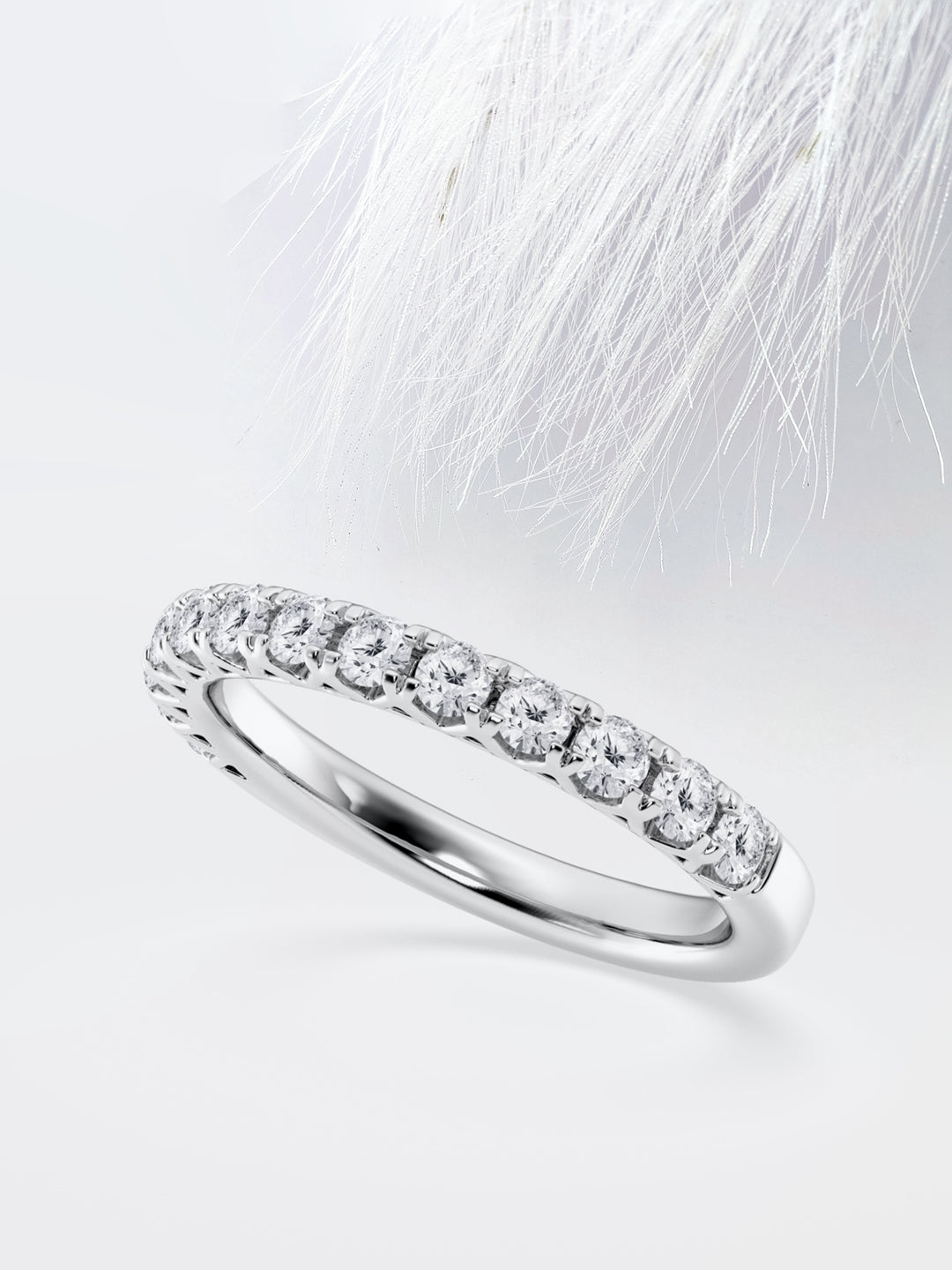 Round FG - VS2 Lab Grown Diamond Fancy Prongs Wedding Band - Doozy Diamonds