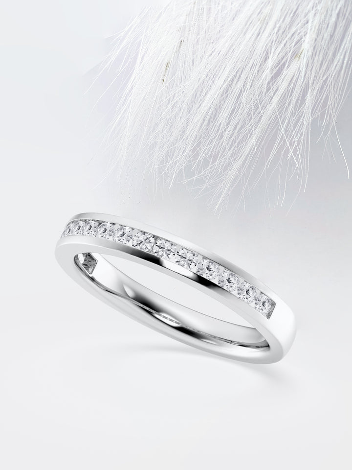 Round FG - VS2 Lab Grown Channel Set Half Eternity Band - Doozy Diamonds