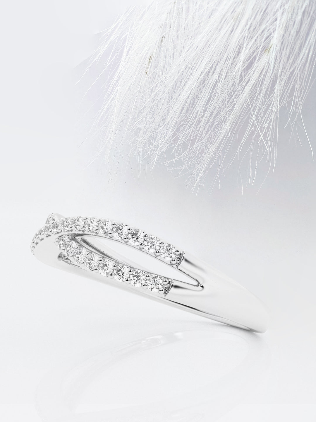 Round FG - VS2 Lab Grown Diamond Crossover Wedding Band - Doozy Diamonds