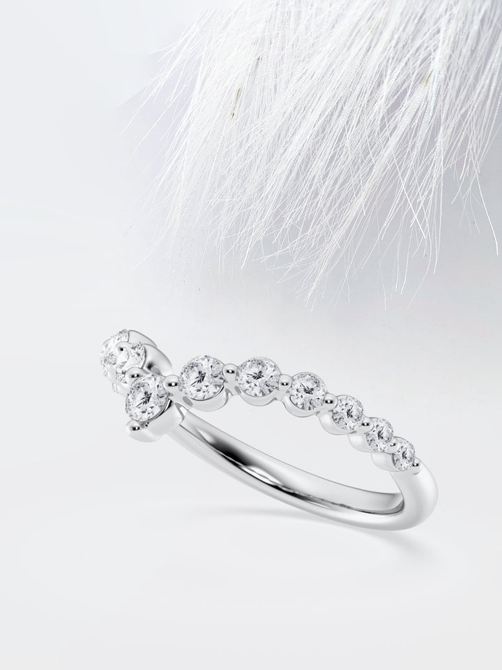 Round FG - VS2 Lab Grown Diamond Chevron Wedding Band - Doozy Diamonds