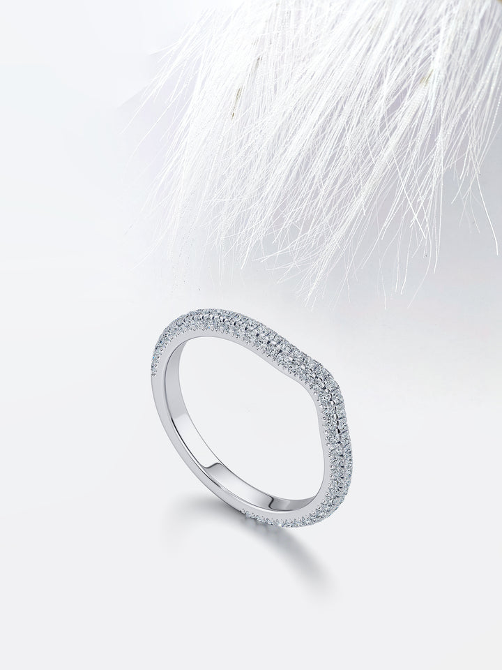 Round FG - VS1 Lab Grown Diamond Curved Half Eternity Wedding Band - Doozy Diamonds