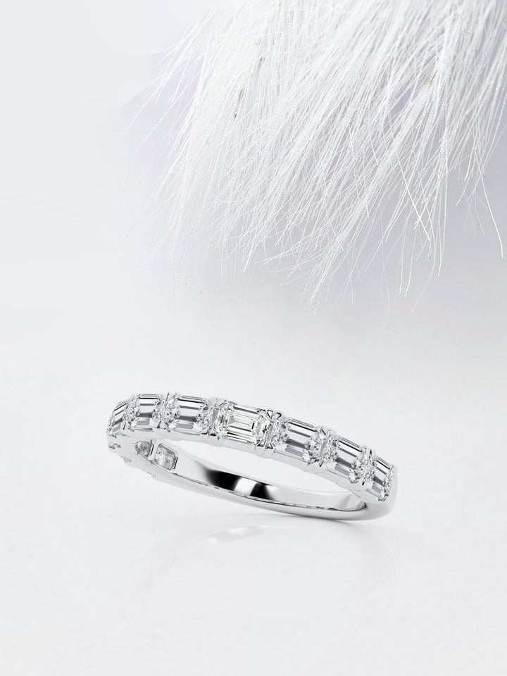 Emerald FG - VS2 Lab Grown Diamond East To West Eternity Band For Women - Doozy Diamonds