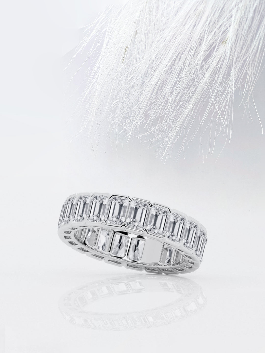 Emerald FG - VS2 Lab Grown Diamond Bezel Set Wedding Band - Doozy Diamonds