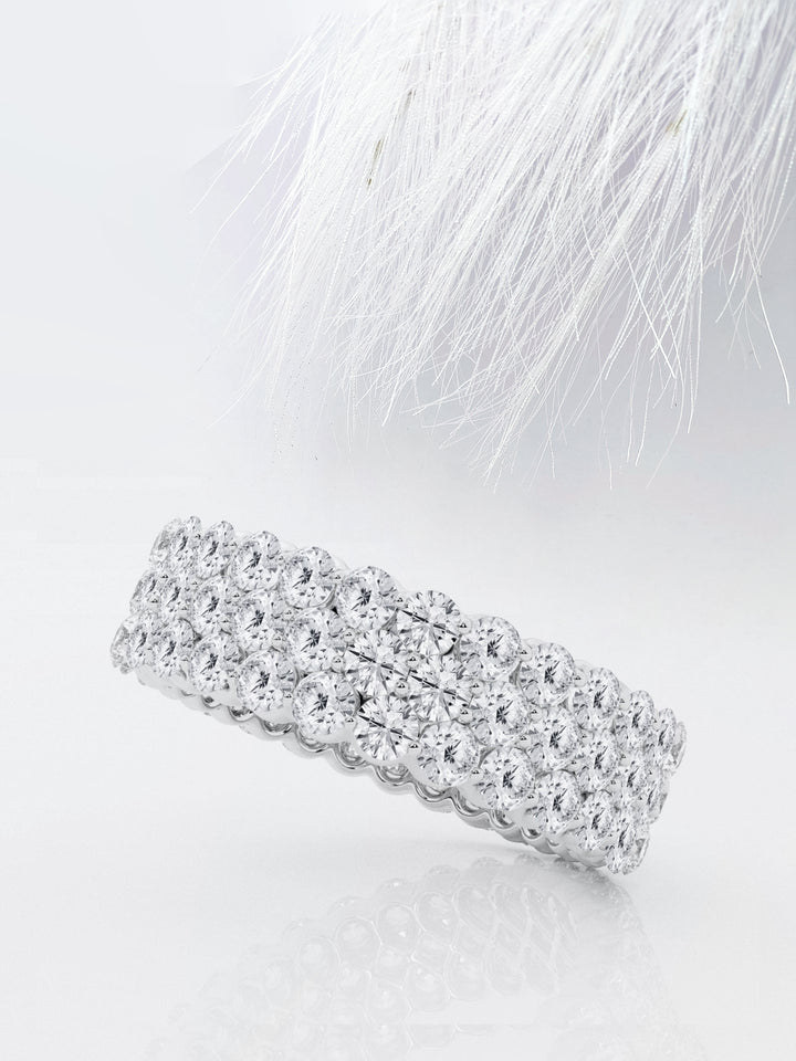 Round FG - VS2 Lab Grown Diamond Three Row Eternity Band - Doozy Diamonds