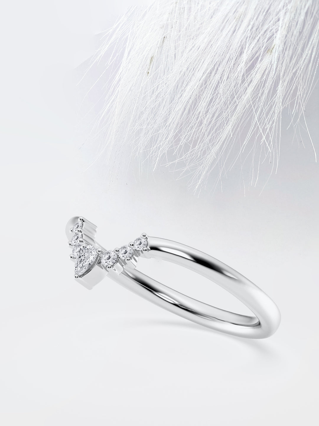 Pear FG - VS2 Lab Grown Diamond Curved Wedding Band - Doozy Diamonds