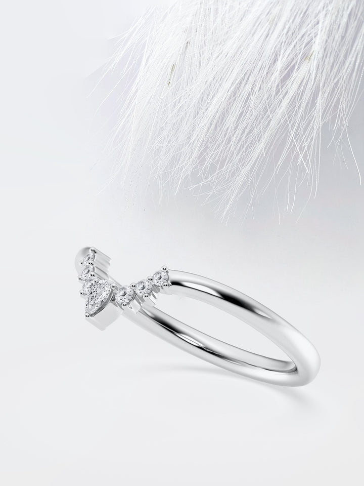 Pear FG - VS2 Lab Grown Diamond Curved Wedding Band - Doozy Diamonds