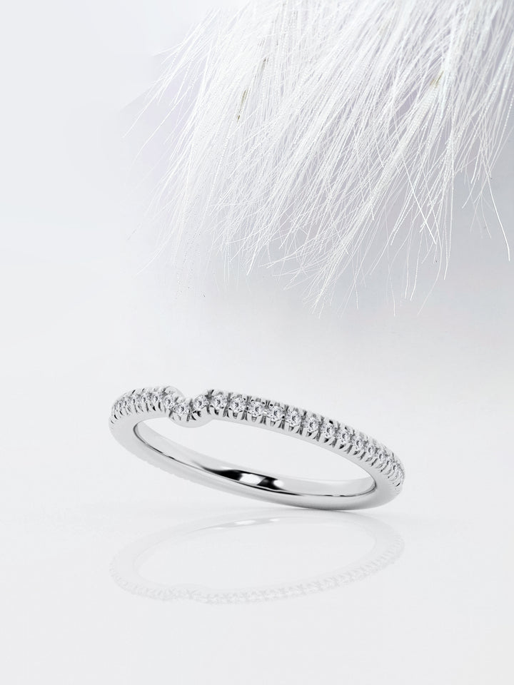 Round FG - VS2 Lab Grown Diamond French Pave Stacking Band - Doozy Diamonds
