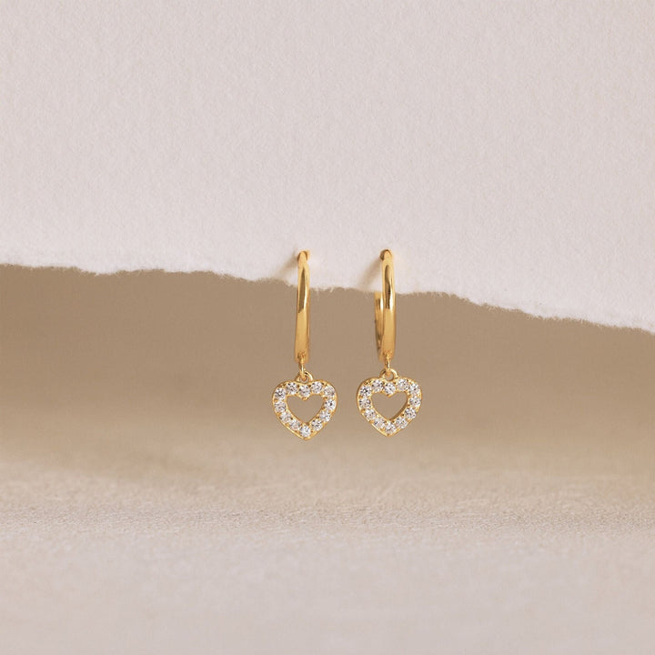 Heart Shape Hoop Diamond Earrings for Women - Doozy Diamonds