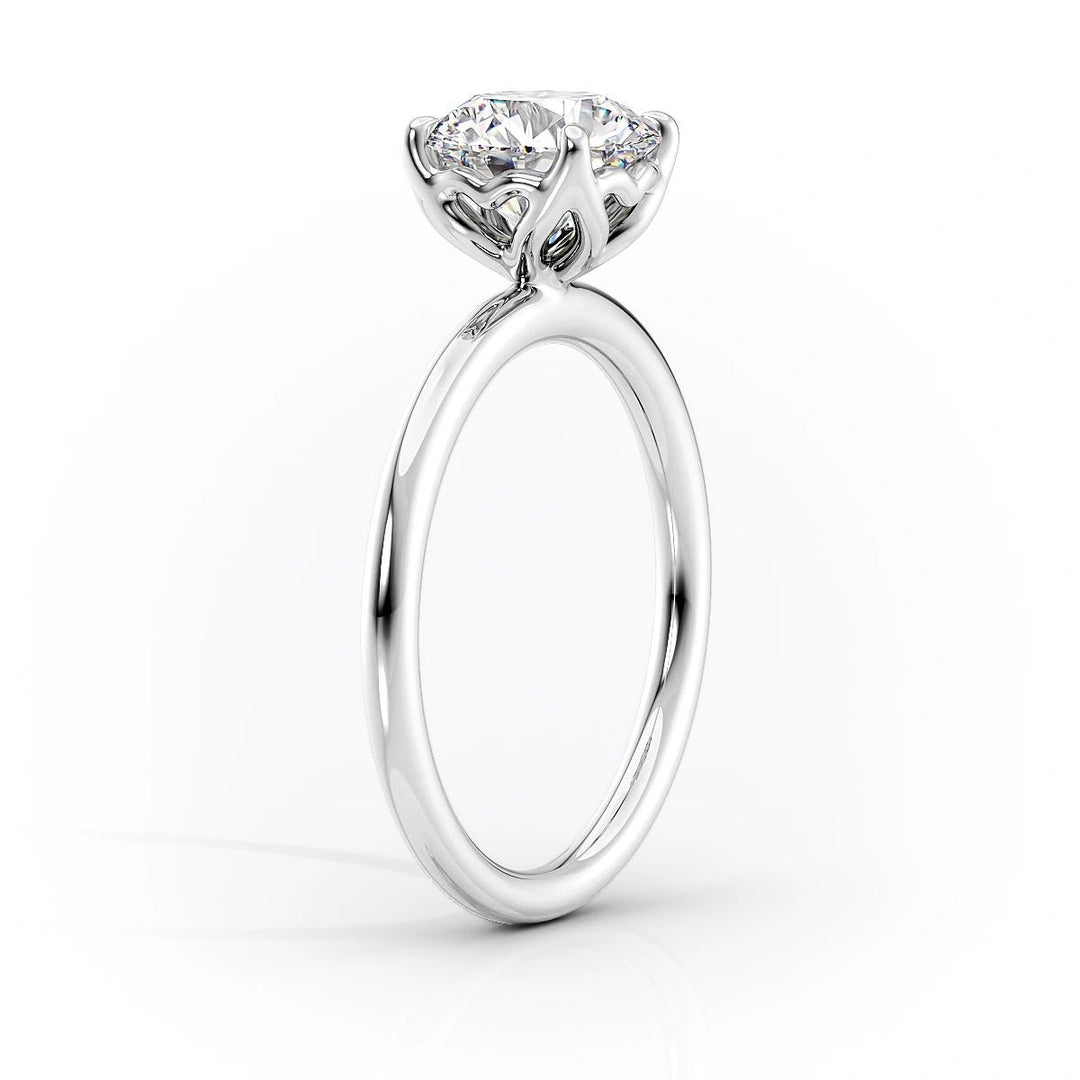 Premium round cut solitaire engagement ring crafted in solid gold
