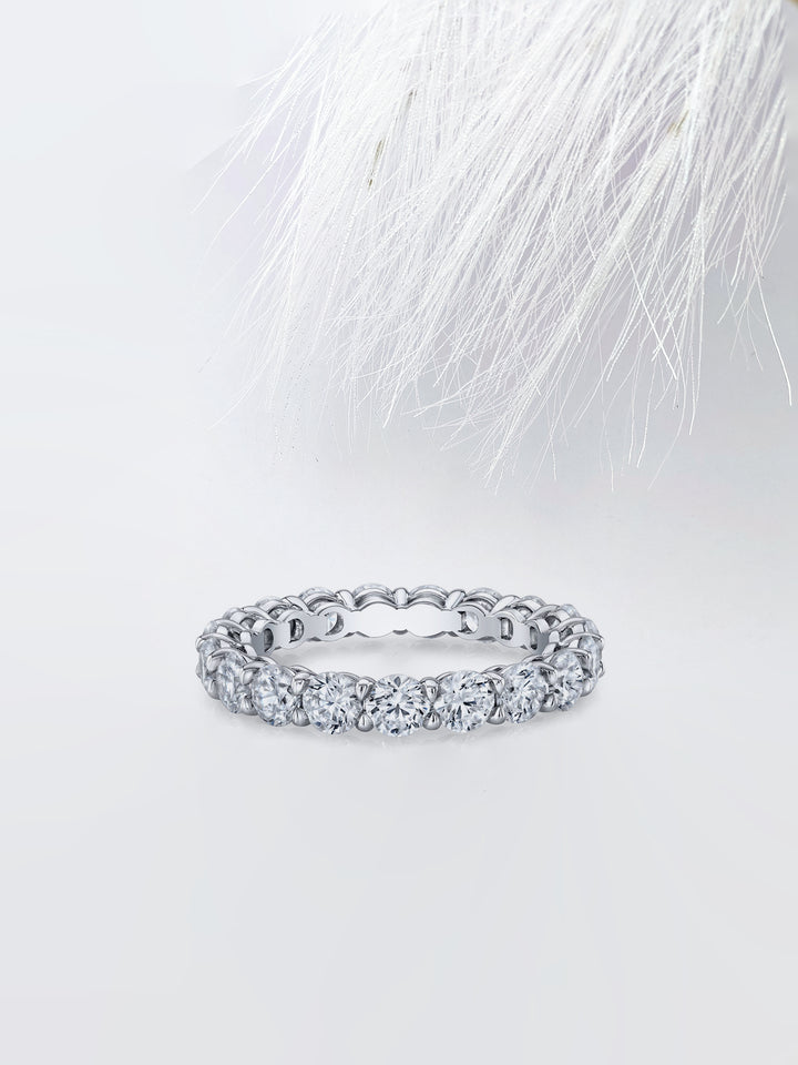 Round FG - VS1 Lab Grown Diamond Full Eternity Dainty Band - Doozy Diamonds