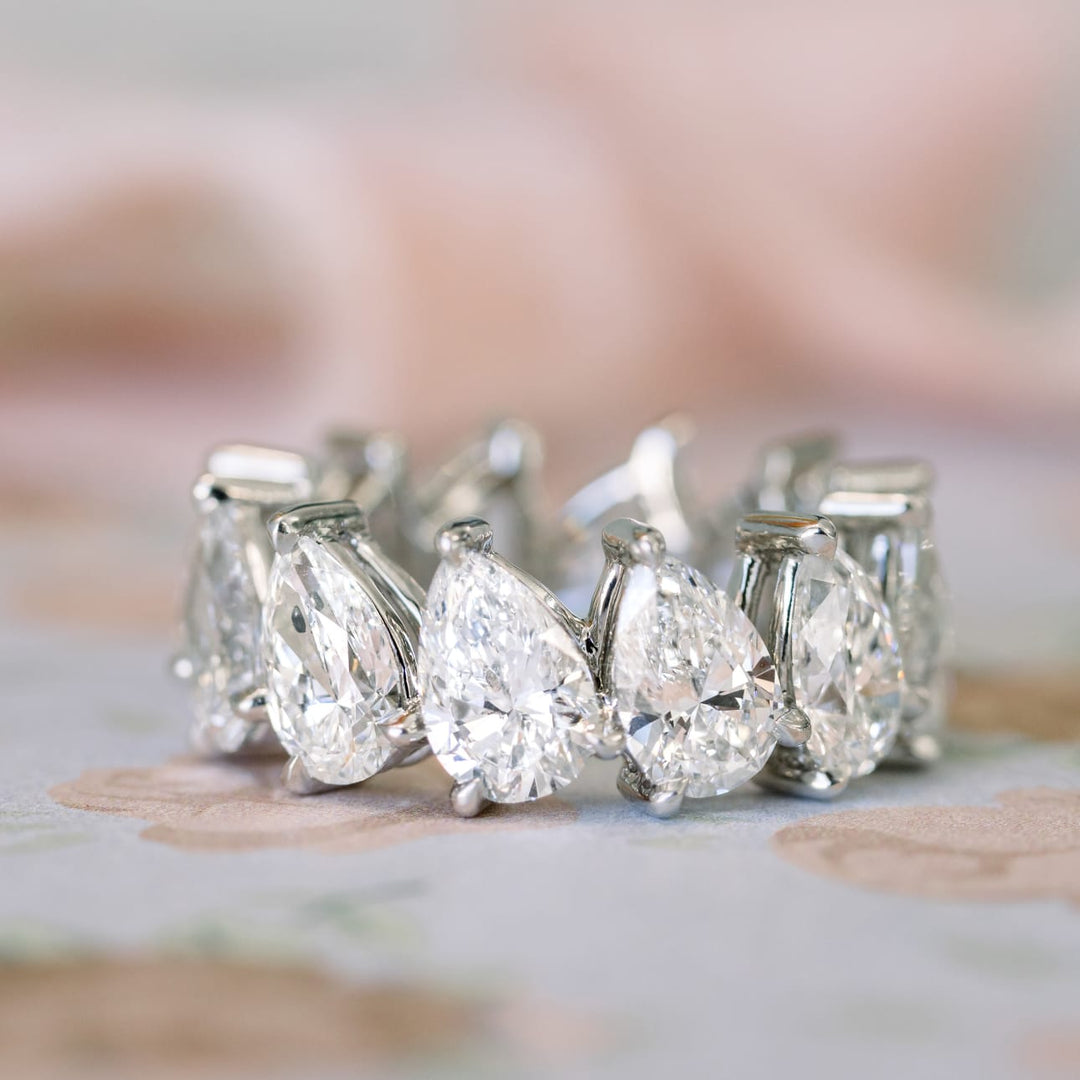 Pear Cut DE - VS1 Lab Grown Diamond Full Eternity Wedding Band - Doozy Diamonds