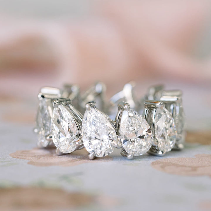 Pear Cut DE - VS1 Lab Grown Diamond Full Eternity Wedding Band - Doozy Diamonds