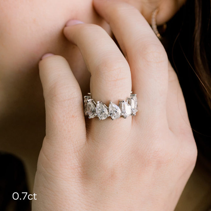 Pear Cut DE - VS1 Lab Grown Diamond Full Eternity Wedding Band - Doozy Diamonds