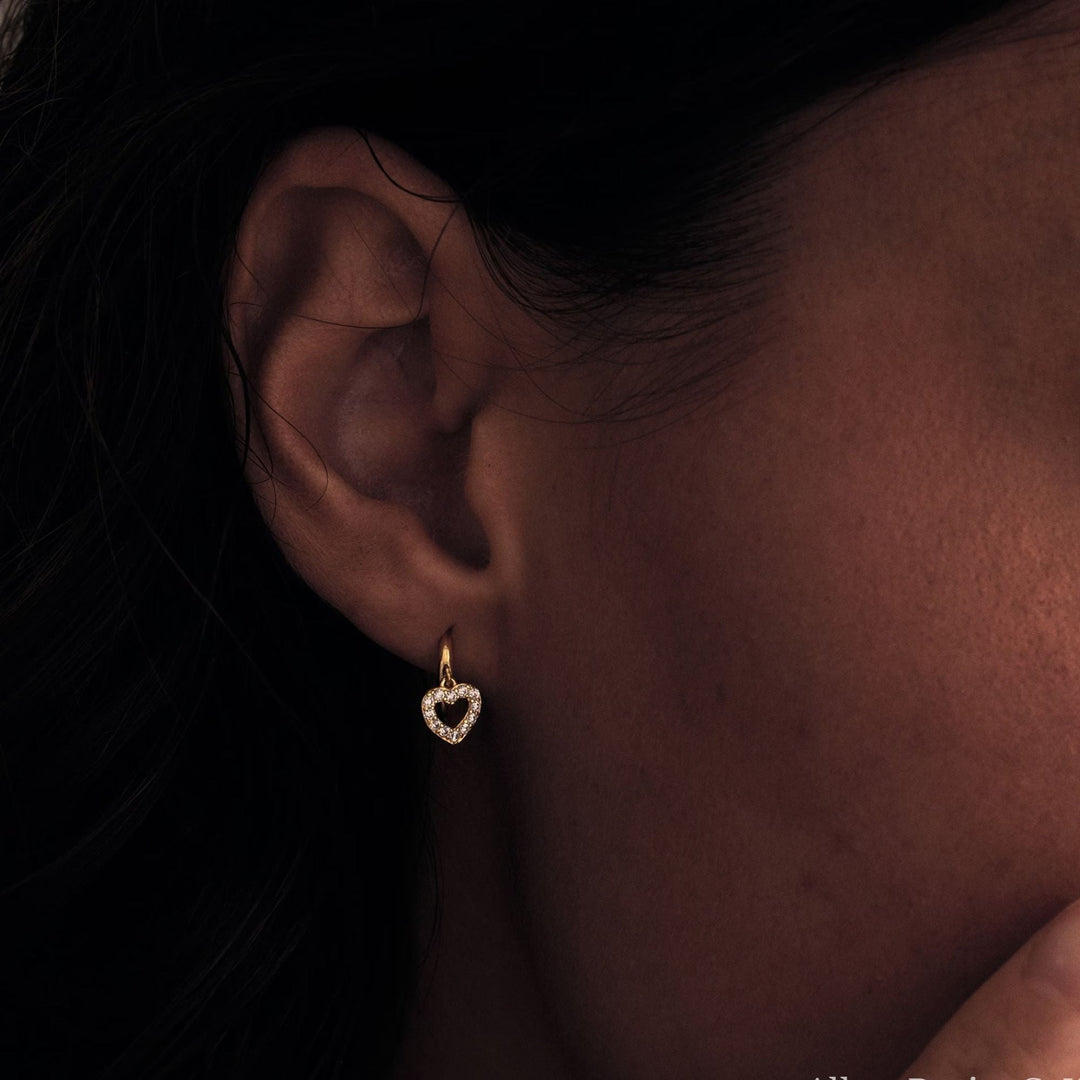 Heart Shape Hoop Diamond Earrings for Women - Doozy Diamonds