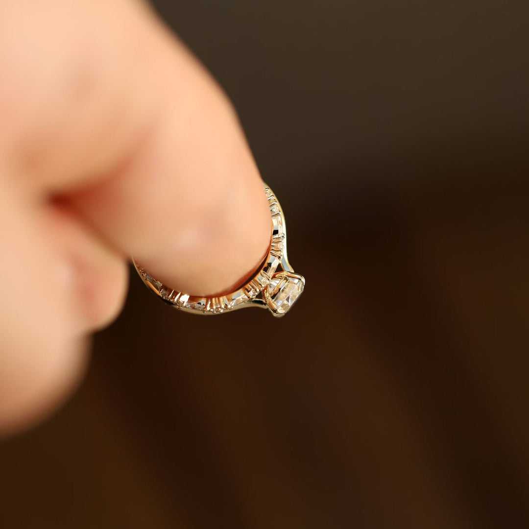 Oval Lab-Grown Solitaire Engagement Ring Set for Women