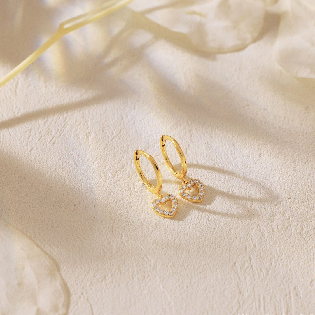 Heart Shape Hoop Diamond Earrings for Women - Doozy Diamonds