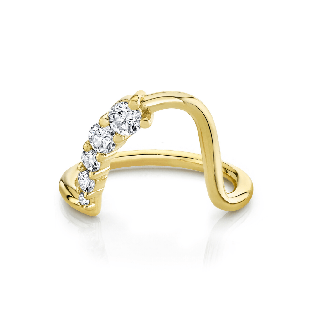 Round round diamond wedding band front view
