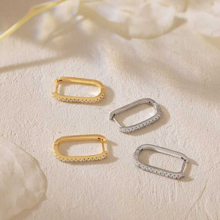 Round Cut Link Hoop Diamond Earrings for Her - Doozy Diamonds