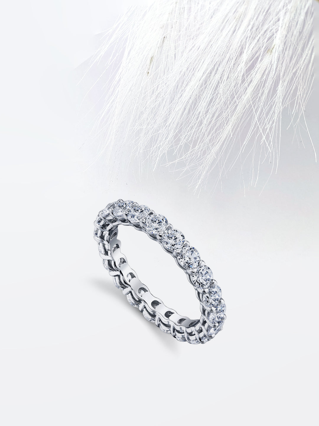 Round FG - VS1 Lab Grown Diamond Full Eternity Dainty Band - Doozy Diamonds