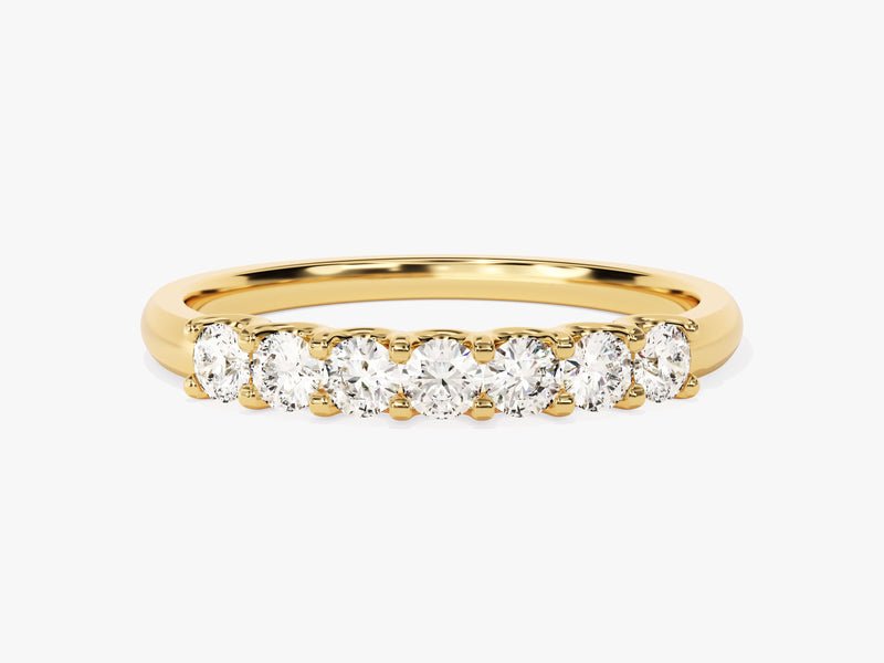 Round round diamond wedding band front view