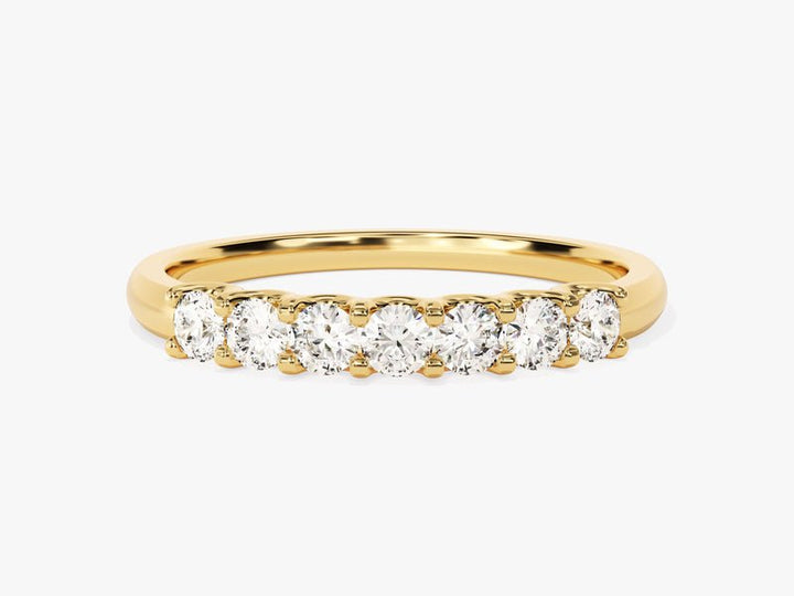 Round round diamond wedding band front view