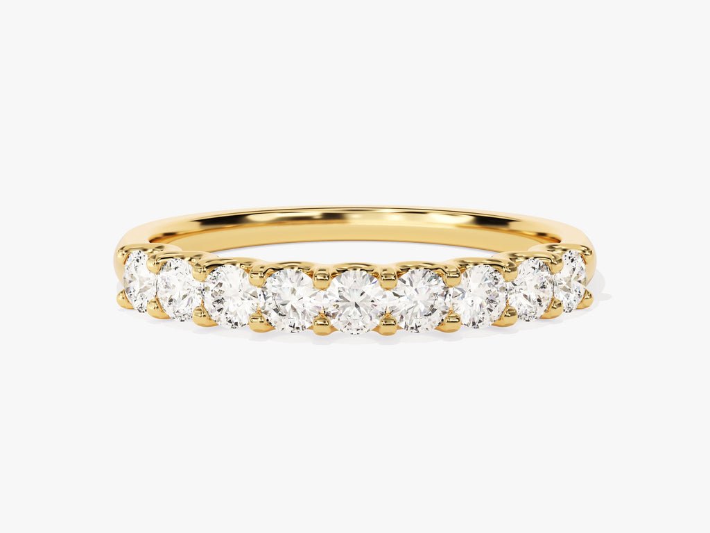 Round round diamond wedding band front view