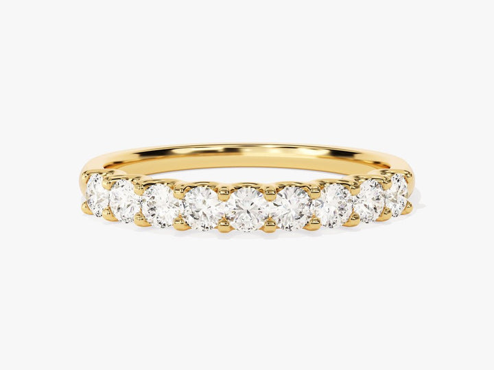 Round round diamond wedding band front view