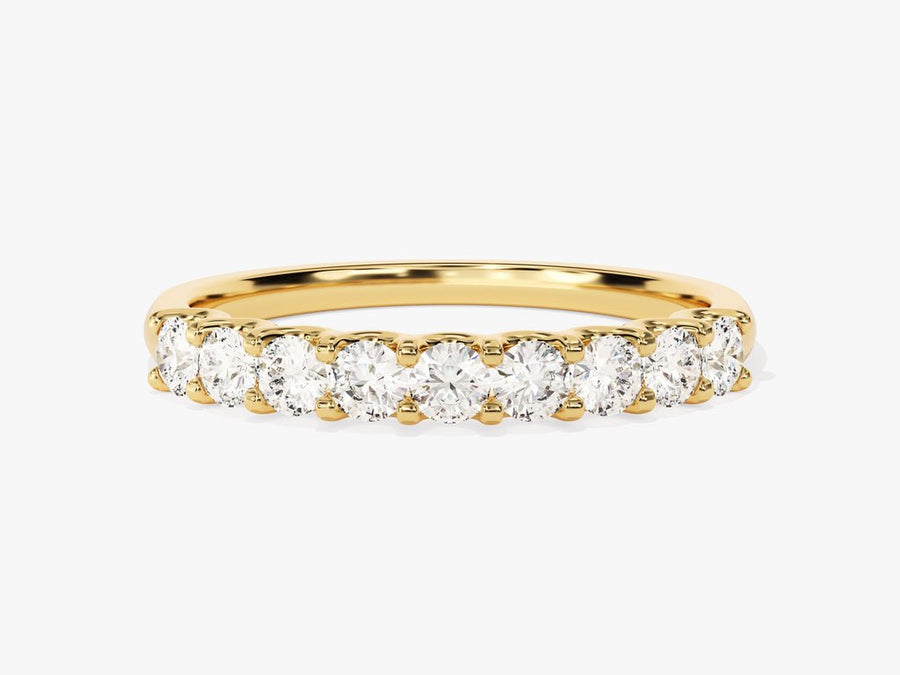 Round round diamond wedding band front view