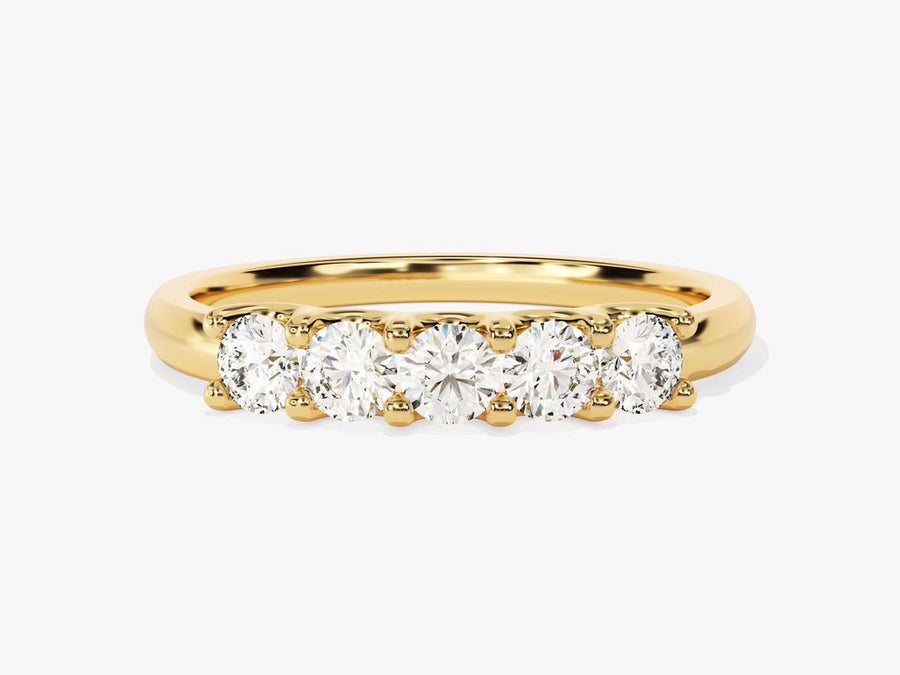 Round round diamond wedding band front view