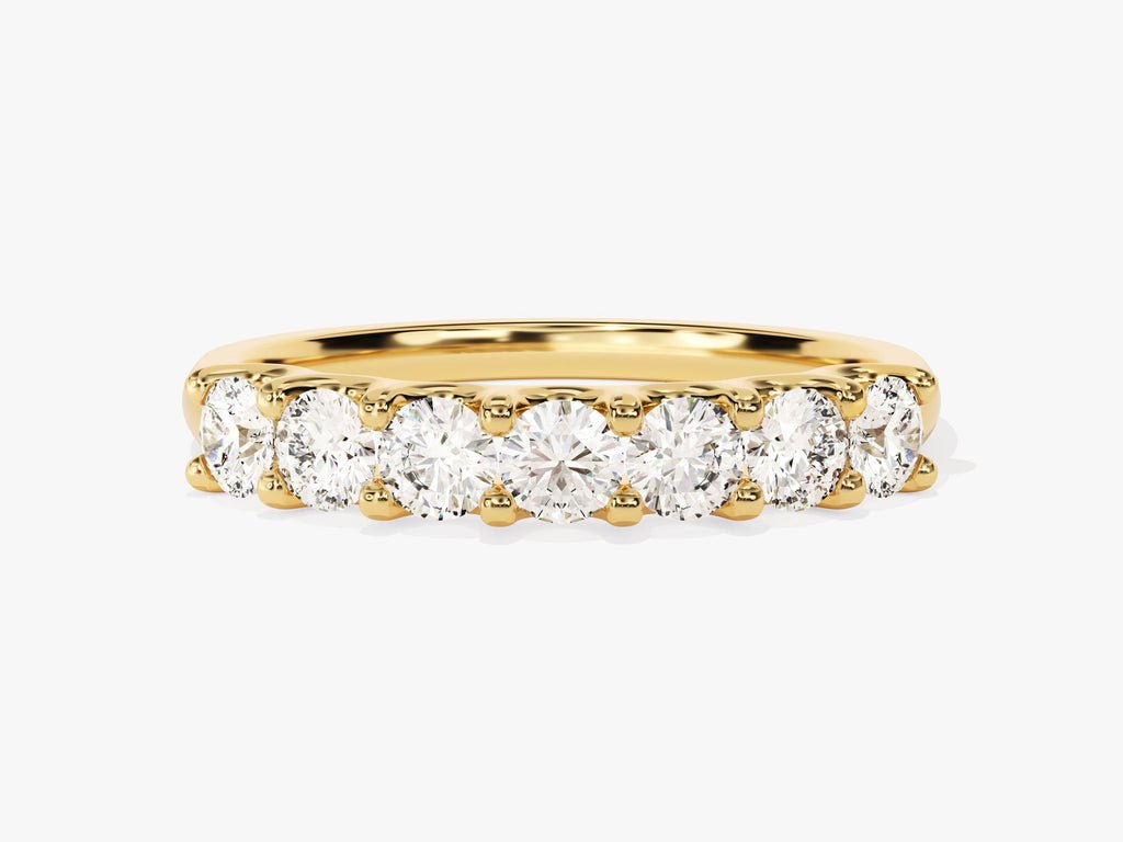 Round round diamond wedding band front view