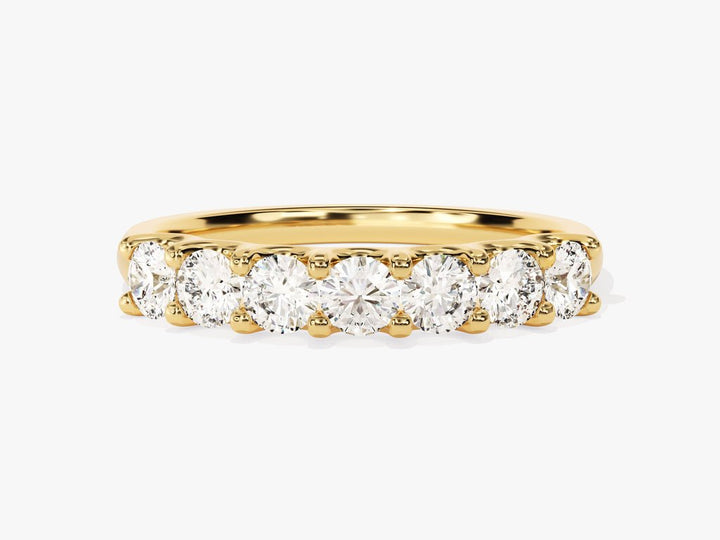 Round round diamond wedding band front view